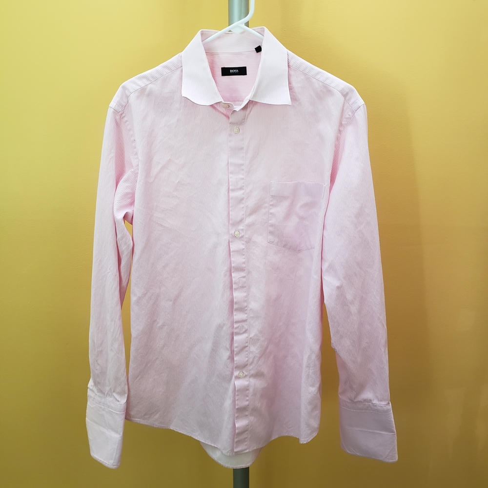 Pink/White Striped Dress Shirt
